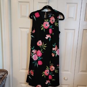 Jessica Howard Floral Sleeveless Dress - Black and Pink